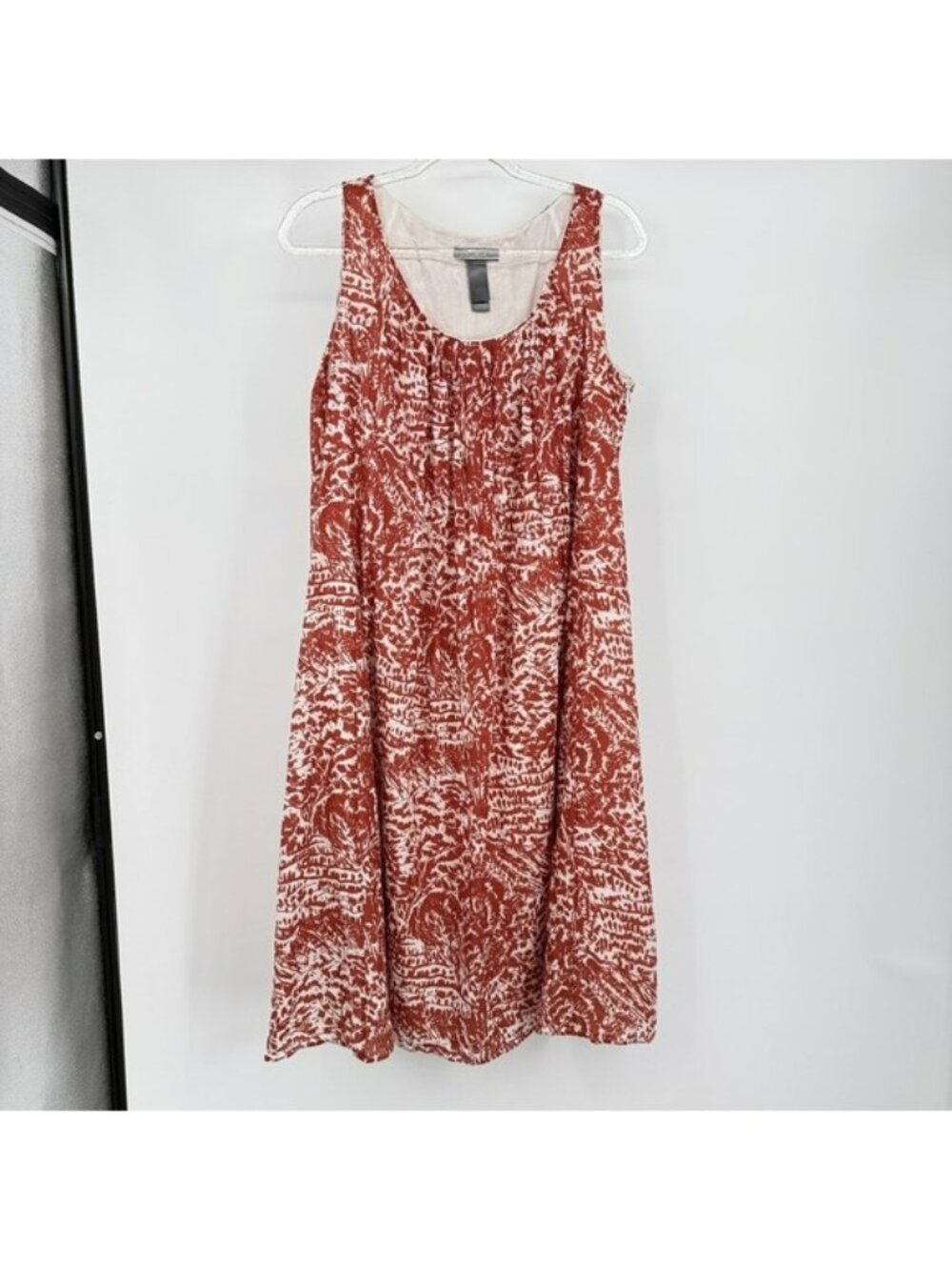 Liz Claiborne Dress Womens‎ Medium Red Abstract Print Sleeveless A-Line Side Zip